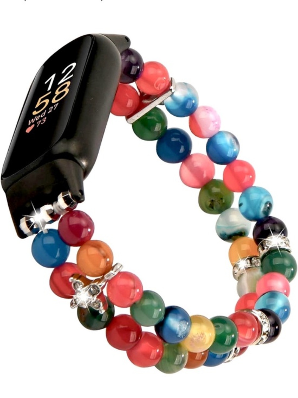 Fancy Beaded Stretch Replacement Wristband for Fitbit Luxe Fitness Tracker!